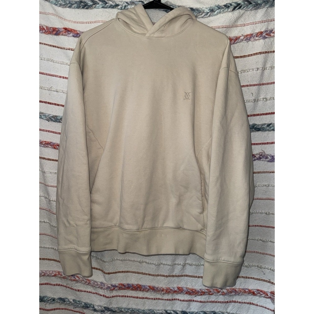 Express Men's Pullover Cream Large Hoodie EUC